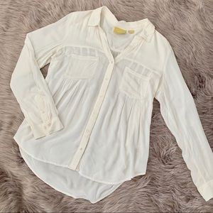 MAEVE | Anthropologie White Button Front Blouse